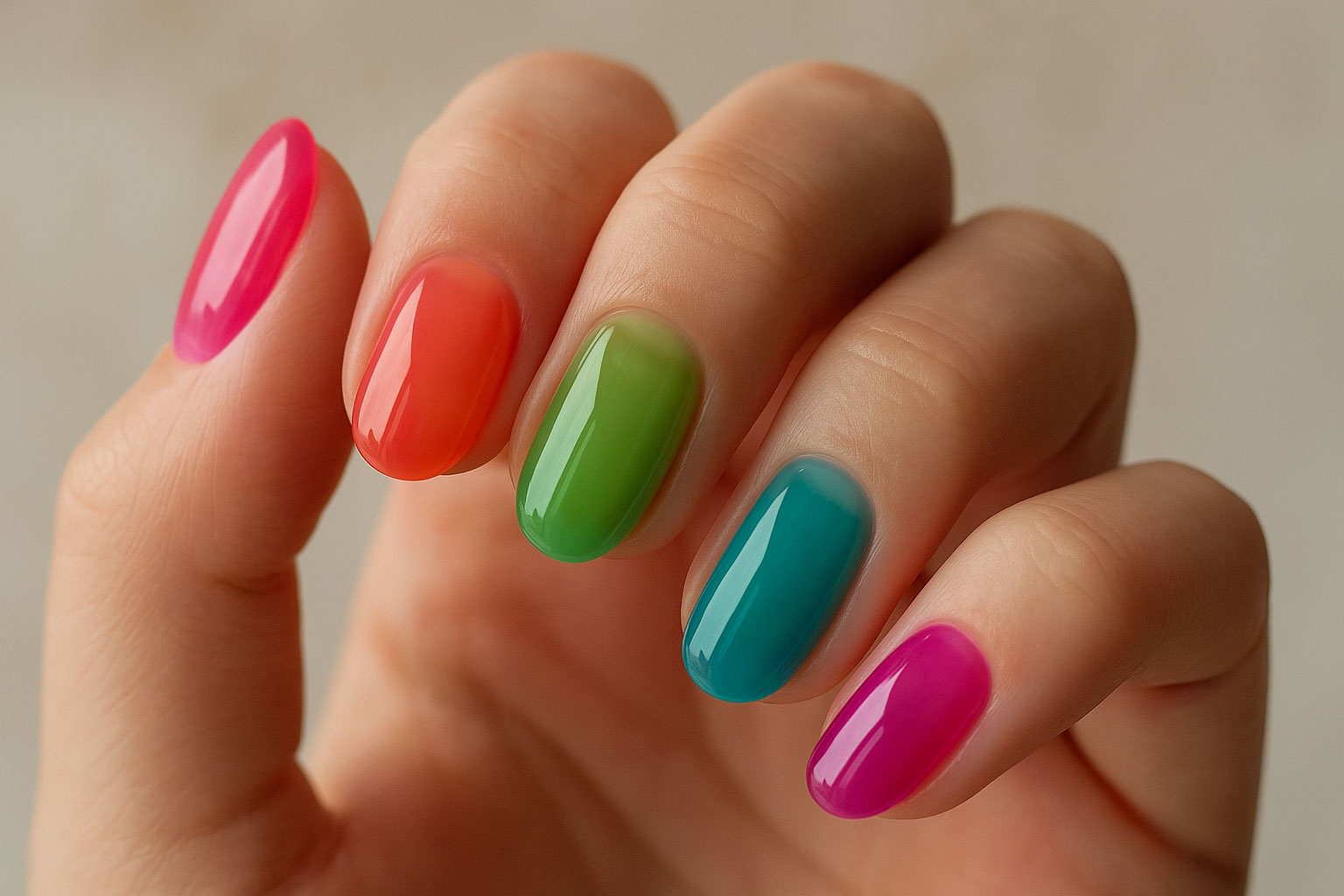 Jelly Nails – läpikuultava geelikynsityyli lähikuvassa