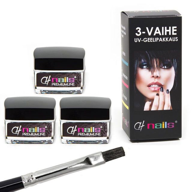 CH Nails Premiumline 3-vaihe UV-Geelipakkaus 3 x 5ml