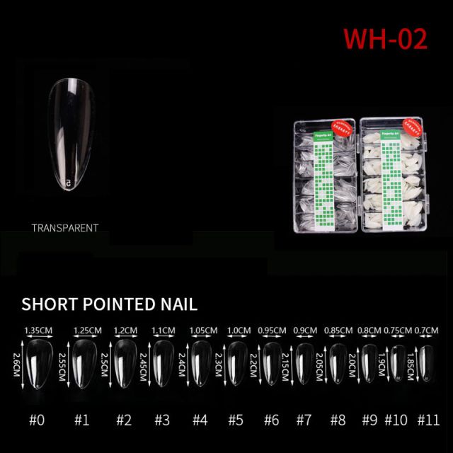 Kynsitipit Short WH02 Clear 500 kpl