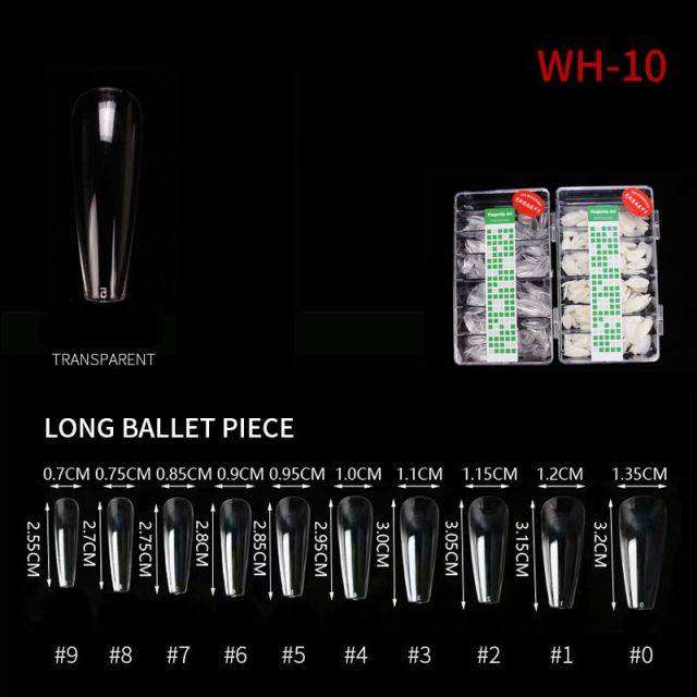 Kynsitipit Ballerina WH10 Clear 500 kpl