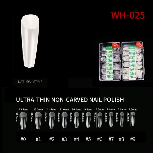 Kynsitipit Ultra Thin WH25 Natural 500 kpl
