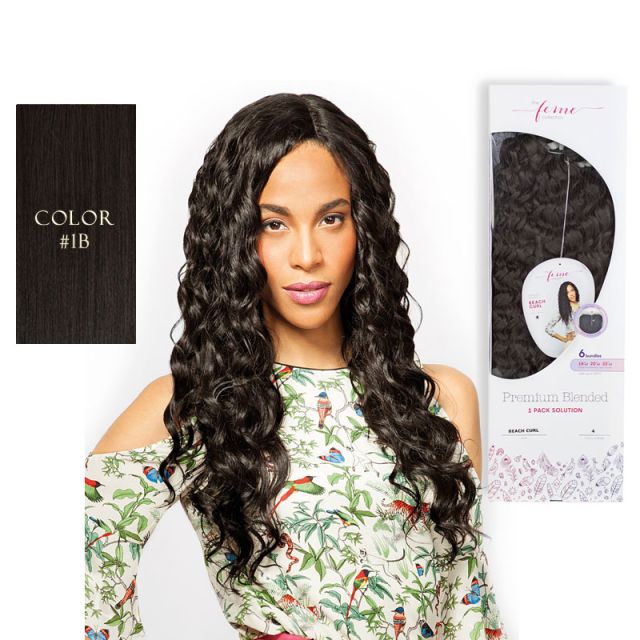 Premium Blended Natural Curl Weave & Closure 1B#
