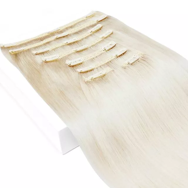Premium Kokopään Klipsipidennys 45cm / 130g Väri ICE Blond#