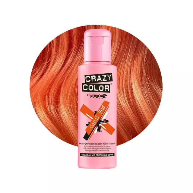 Crazy Color Shokkiväri Coral Red #57