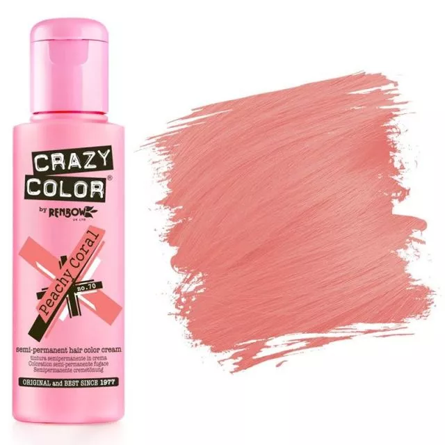 Crazy Color Shokkiväri Peachy Coral #70