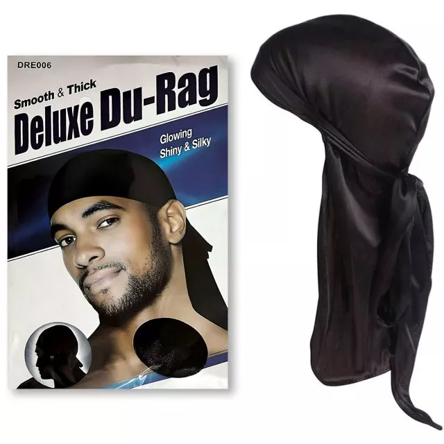 Miesten Deluxe Durag Silkkinen Musta