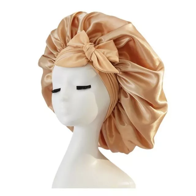 Satin Bonnet Yöpäähine Gold