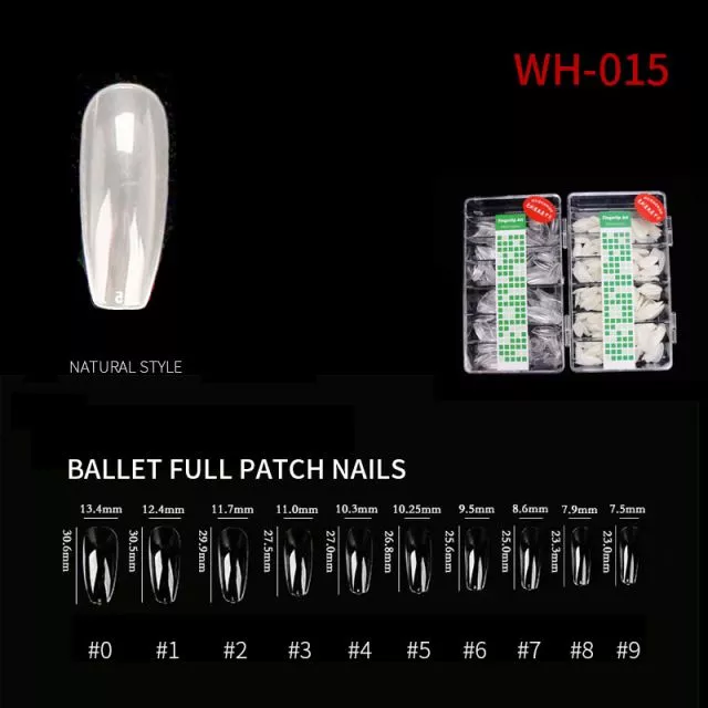Kynsitipit Ballet Full WH15 Natural 500 kpl