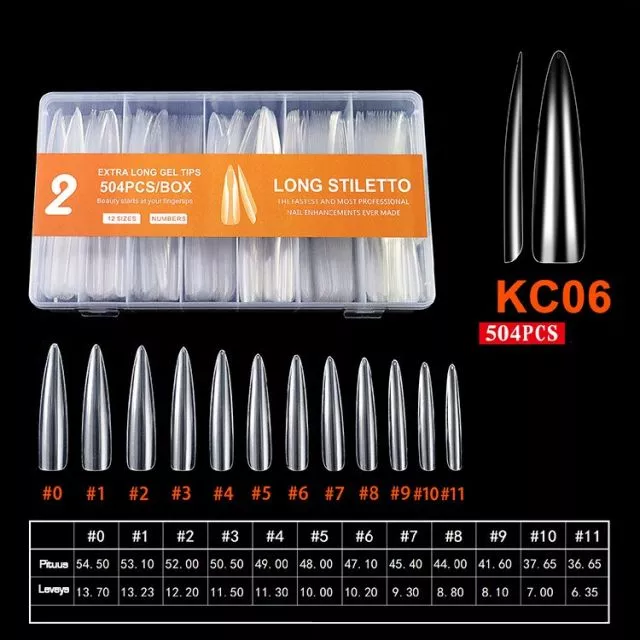 Extra Long Soft Gel Kynsitipit 2# 504 kpl