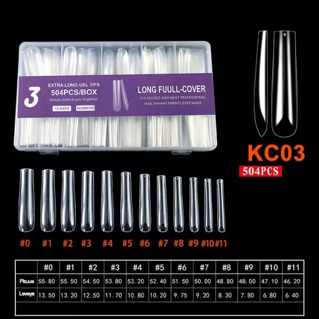 Extra Long Soft Gel Kynsitipit 3# 504 kpl