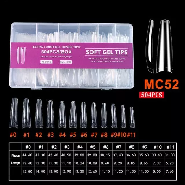 Extra Long Soft Gel Kynsitipit 52# 504 kpl