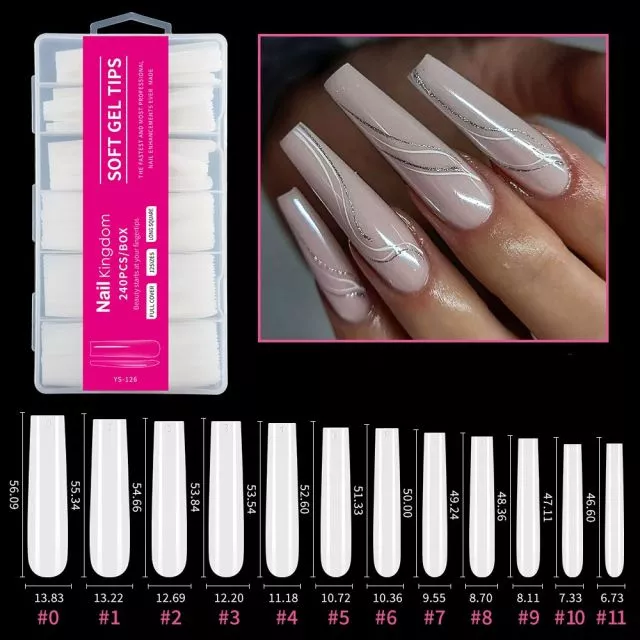 Soft Gel Kynsitipit 126# Natural 240 kpl XXXL