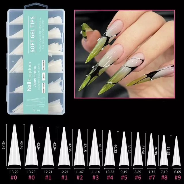 Soft Gel Kynsitipit 141# Natural 240 kpl XXXL