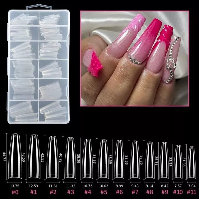 Soft Gel Kynsitipit 163# Clear 240 kpl XXXL