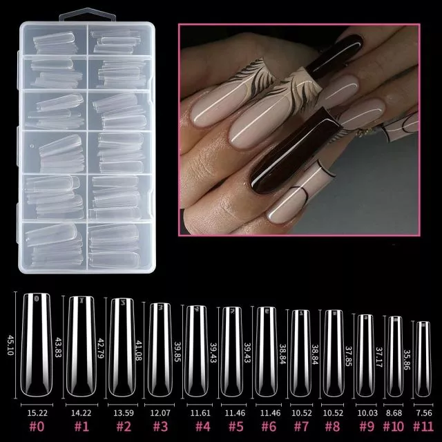 Soft Gel Kynsitipit 168# Clear 240 kpl XXXL