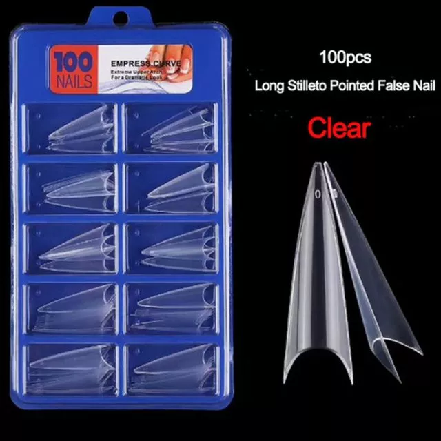 Kynsitipit Stiletto 100 kpl Kirkas
