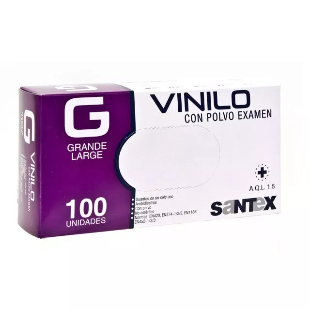 Vinyylikäsineet Puuteroitu 100 kpl Koko XL