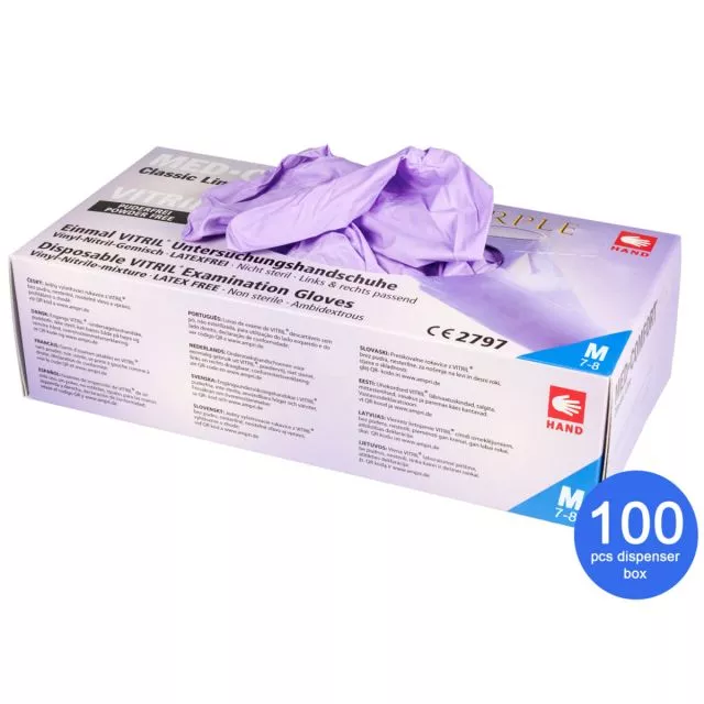Vitriili Käsineet Puuteriton Koko M 100 kpl